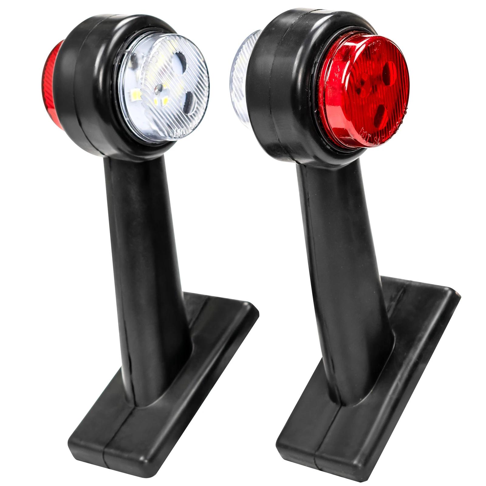 2X camion remorque LED coude en caoutchouc feu de position latéral blanc rouge contour indicateur de