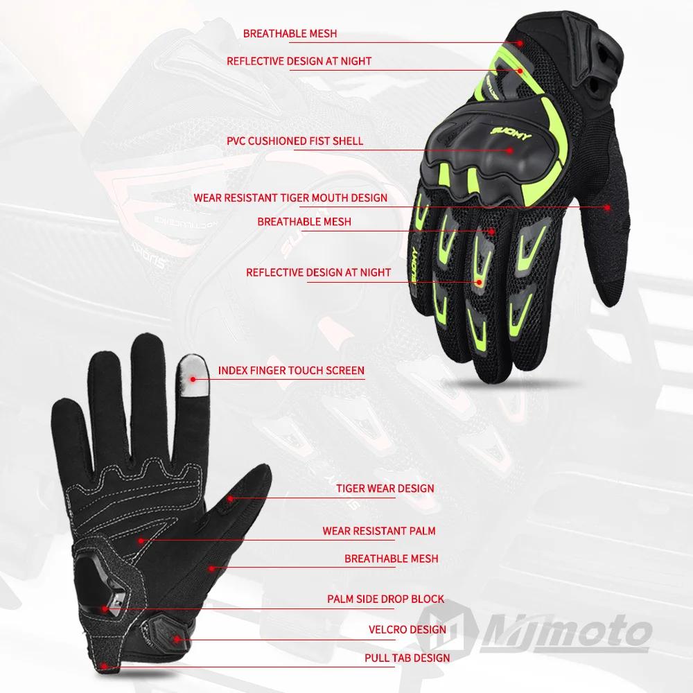 Suomy gants de Moto été maille respirant gants de Moto hommes femmes écran tactile gants de Motocros