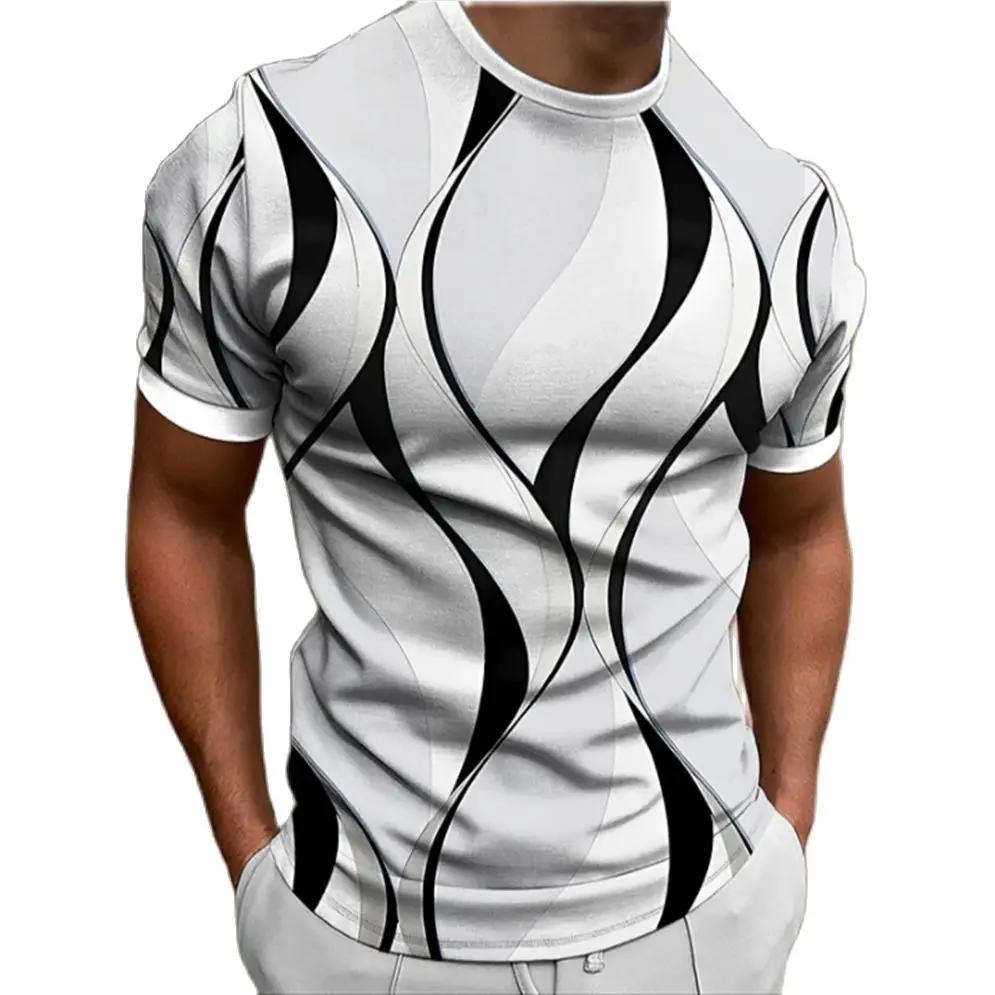 T-shirt manches courtes col rond homme, estival et à la mode, avec impression 3D, punk, streetwear, 
