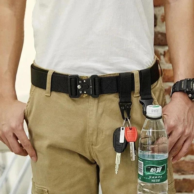 Ceinture tactique en métal pour chasse en plein air, boucle en alliage, haute qualité, multifonction
