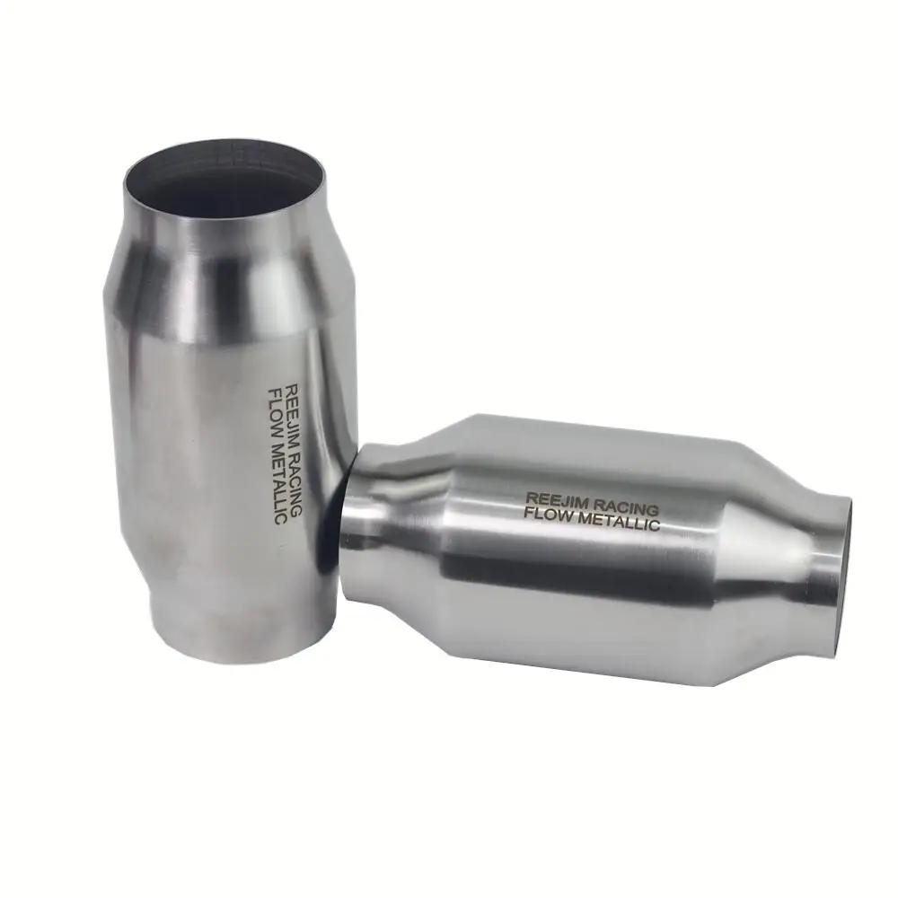 Convertisseur catalytique à haut débit 4" x 8" - Substrat métallique 200 cellules/cpsi - 2,5"/3" ent