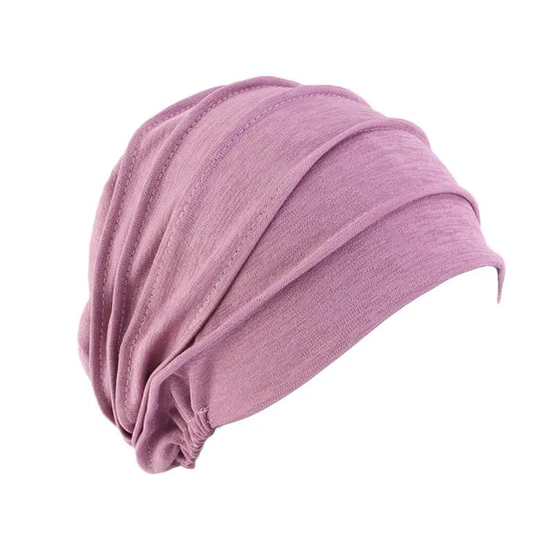 Femmes coton Slouch Bonnet chimio casquette couleur unie Bonnet intérieur Hijabs casquette musulman 