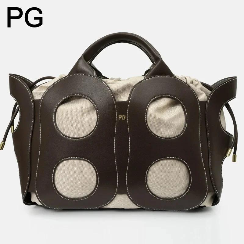 Sac à bandoulière PG pour femme en cuir grainé de qualité supérieure, sac fourre-tout élégant avec d