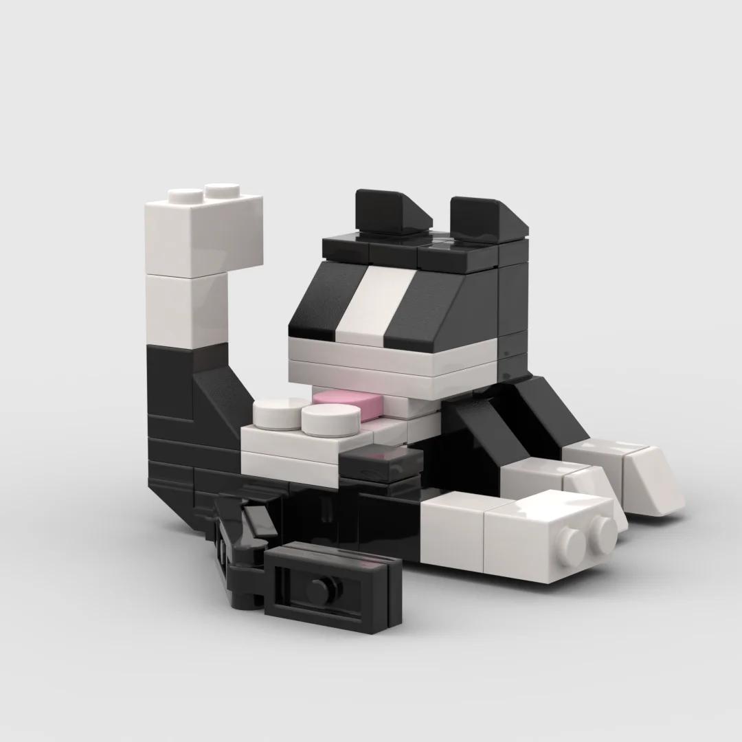 Série animale 62 pièces briques MOC chat Figires bricolage blocs de construction enfants jouets éduc