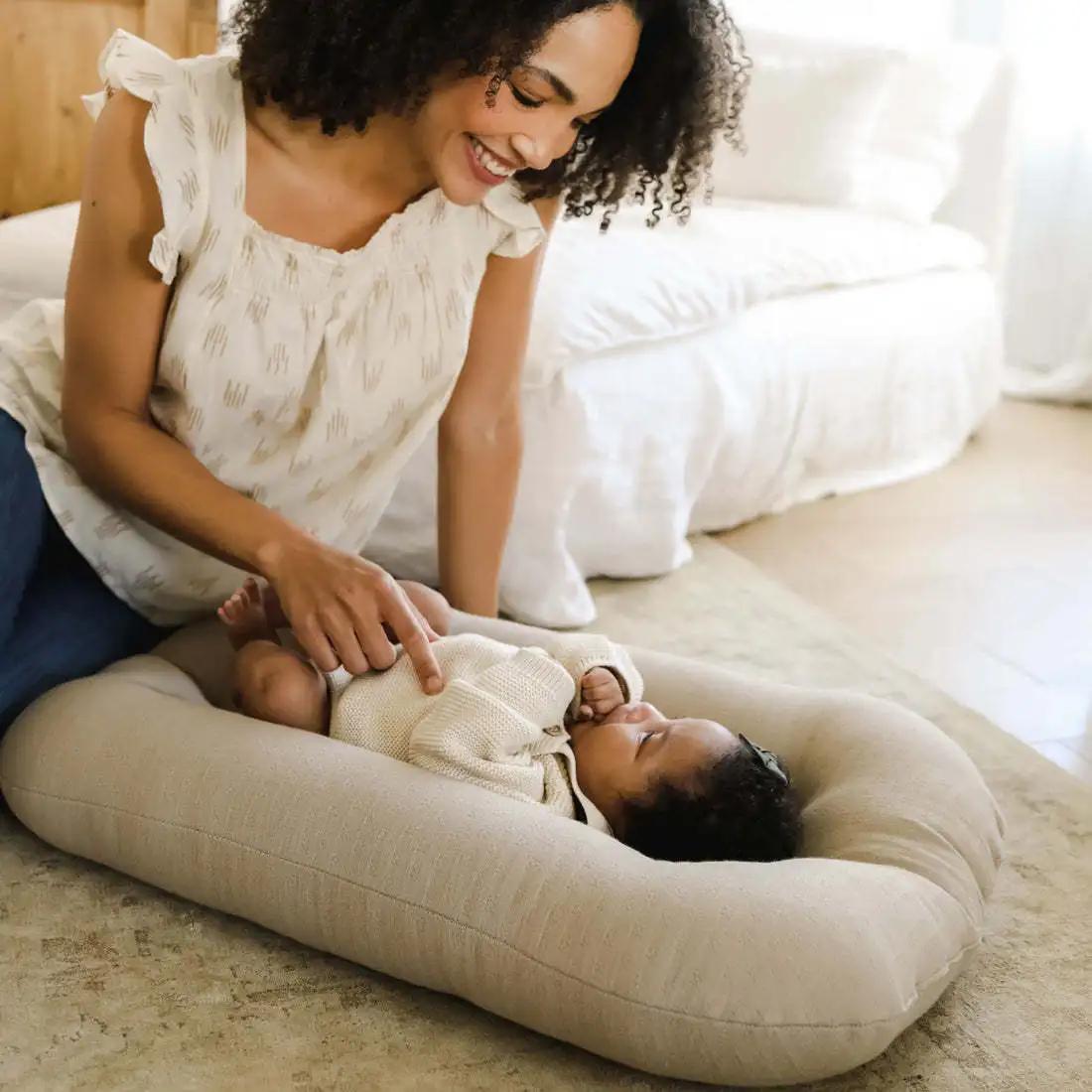 Transat bébé unisexe 0-12 mois en pur coton respirant, lit bébé portable pour la maison et les voyag