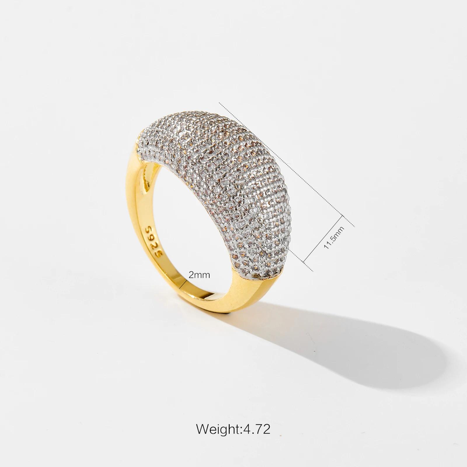 DPLAOPA femmes 100% 925 argent Sterling plein Zircon CZ pavé grand anneau femmes Rock Punk mariage m