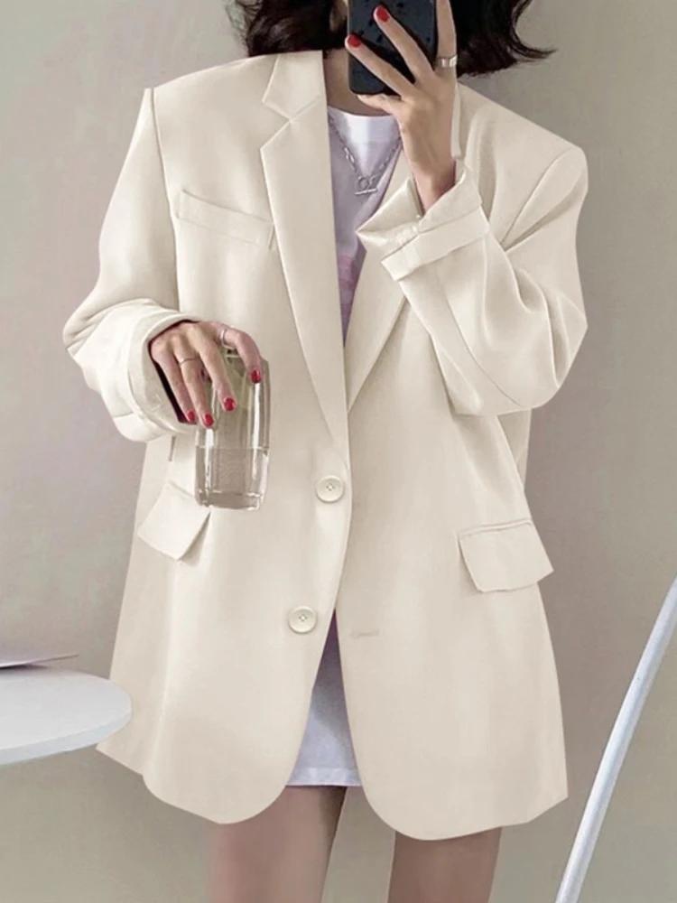 Nouvelle veste de costume unie pour femme, printemps-été, style coréen, décontractée et confortable,