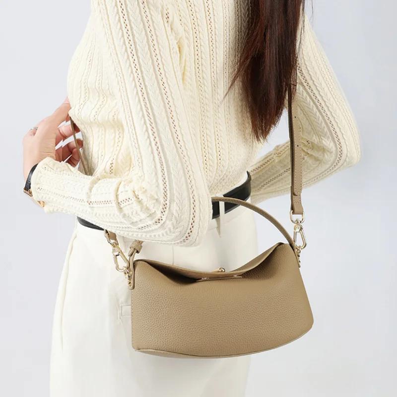 Sacs à bandoulière de luxe pour femmes, sacs à main classiques en cuir de vache véritable, sacs à ba