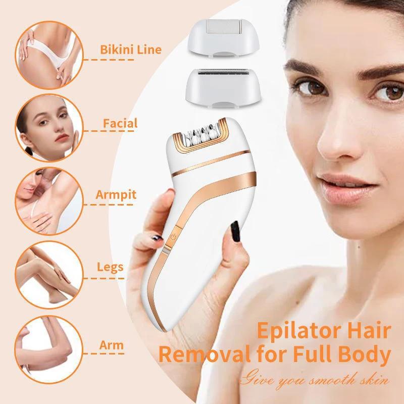 Kemei femmes épilateur électrique dame épilation visage, corps, jambe, Bikini, jambes, bras, aissell