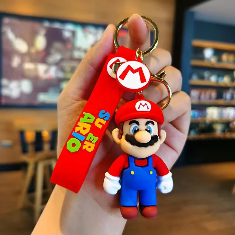 7 Styles de Porte-clés Super Mario Bros, Mario, Luigi, Toad, Yoshi, Bowser, Figurine d'Action en PVC