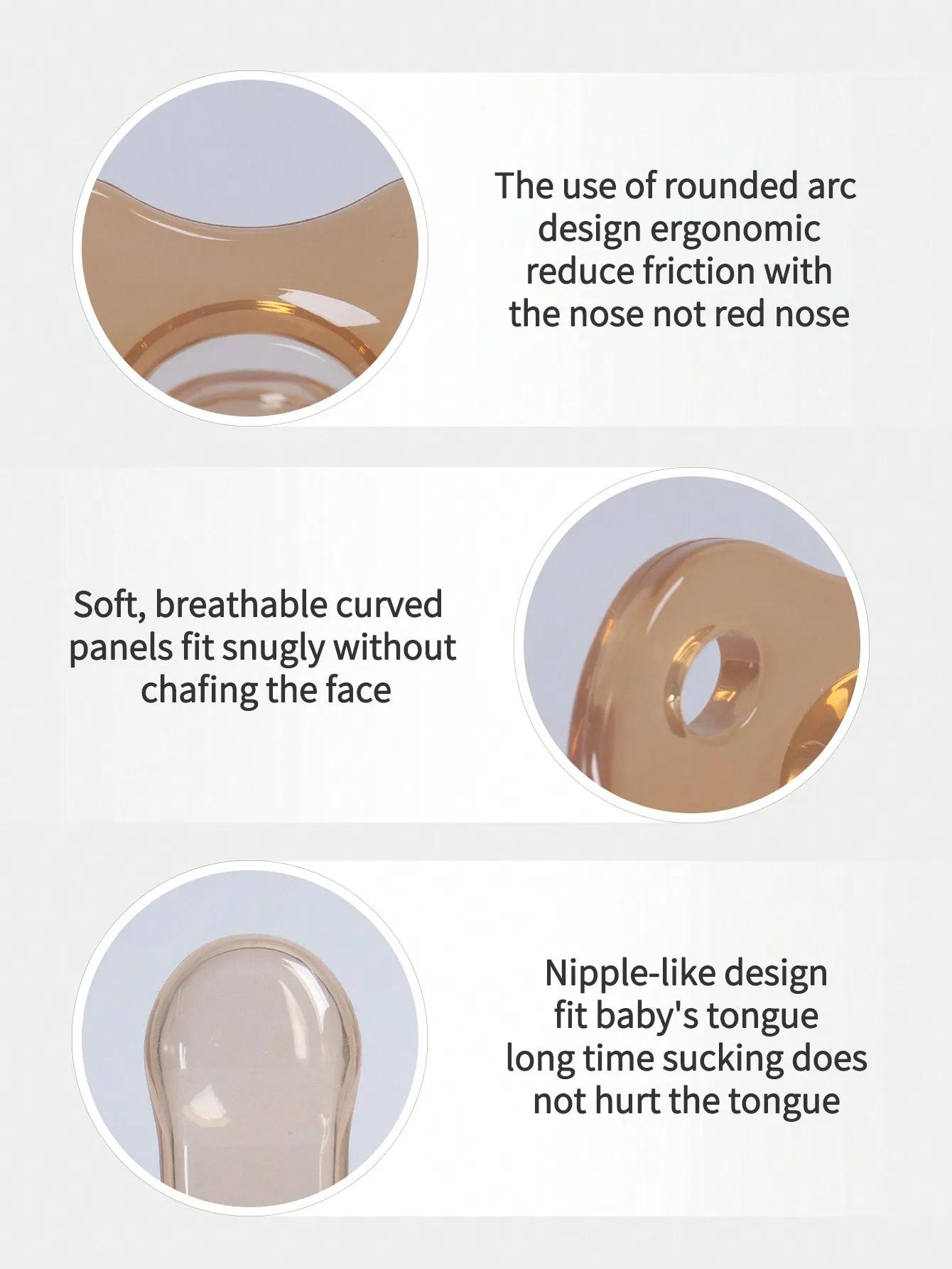 Sucette en Silicone pour bébé, 1 pièce, pour apaiser le sommeil nocturne, plat, doux et respirant, a