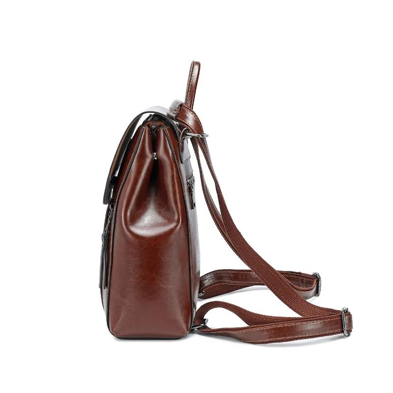 Femmes sac à dos bandoulière sac à bandoulière en cuir véritable filles école femme peau naturelle l