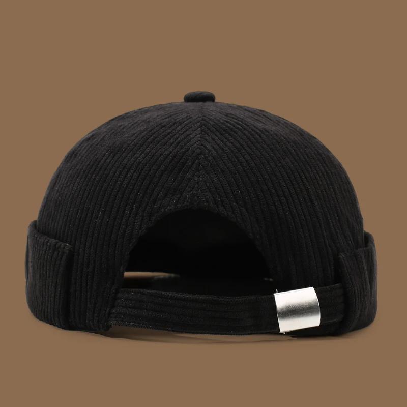 Chapeau décontracté sans bords en velours côtelé d'automne et d'hiver, chapeau yuppie personnalisé, 