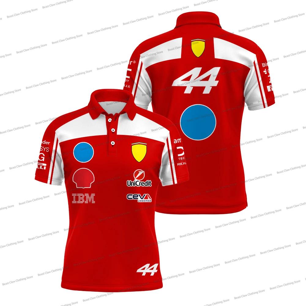 Polo de course Hamilton 44 pour homme Charles Leclerc 16, T-shirt respirant à séchage rapide, Polos 