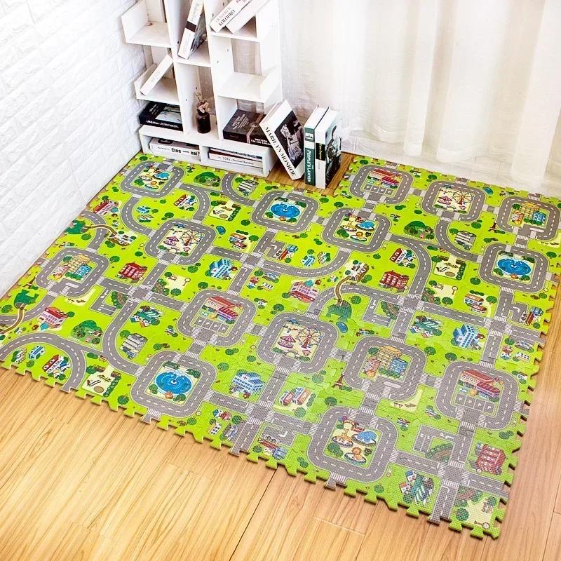 9 pièces/lot bébé tapis de jeu enfants tapis doux sol jouets route trafic doux sol décor à la maison