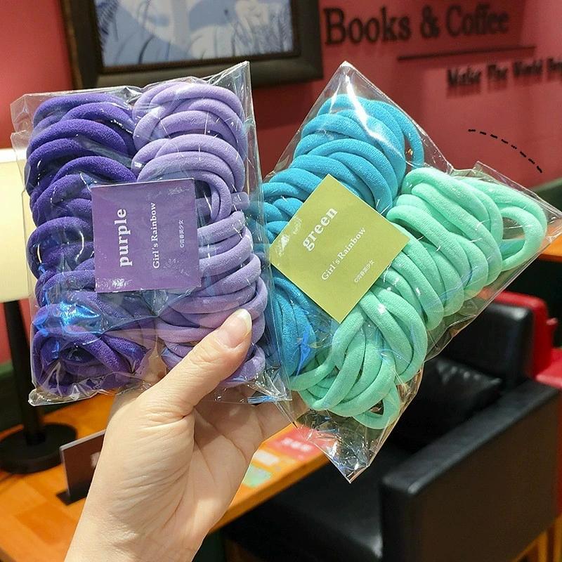 Anneaux de cheveux colorés pour filles, 50 paquets de couleurs acidulées sans coutures, anneaux de s