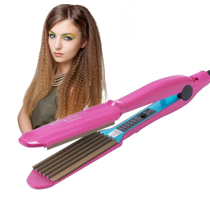 Fer ondulé pour cheveux, fer plat et pelucheux, fer à lisser, fer à onduler, pince à cheveux électri