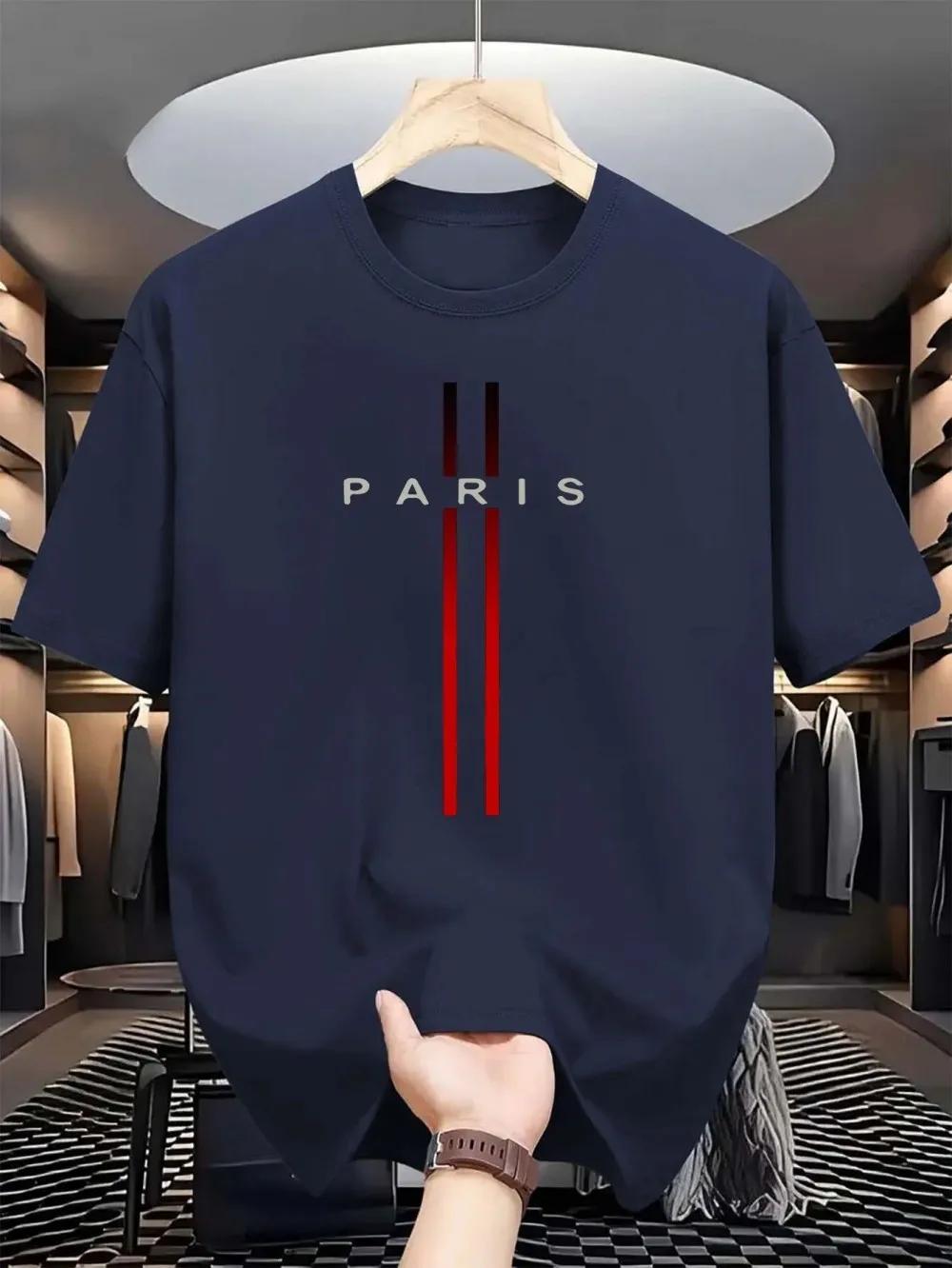 T-shirt col rond pour hommes, nouveau tissu polyester, confortable et respirant, motif imprimé de le