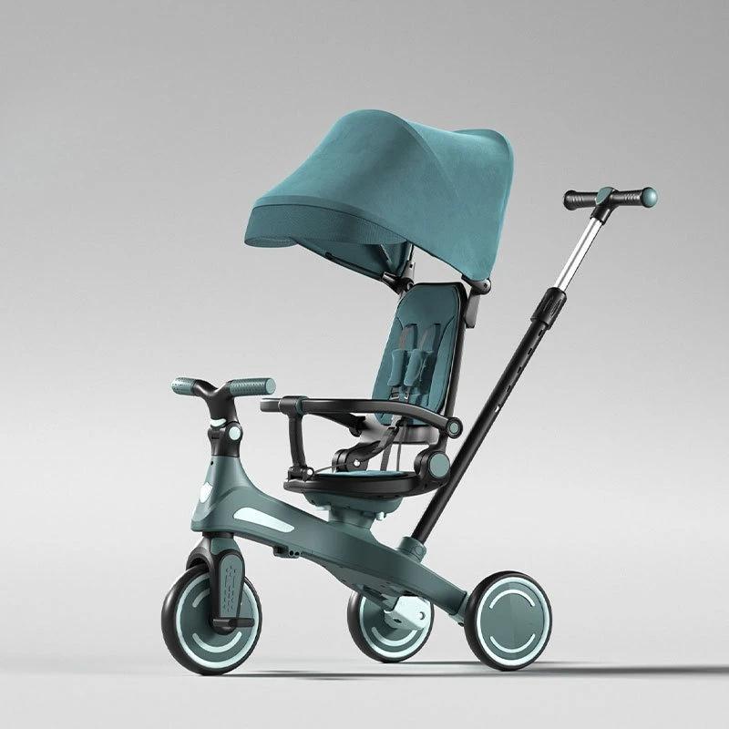 Poussette Trike pour bébé, siège pliable et réversible, conception Anti-basculement, cadre en Fiber 