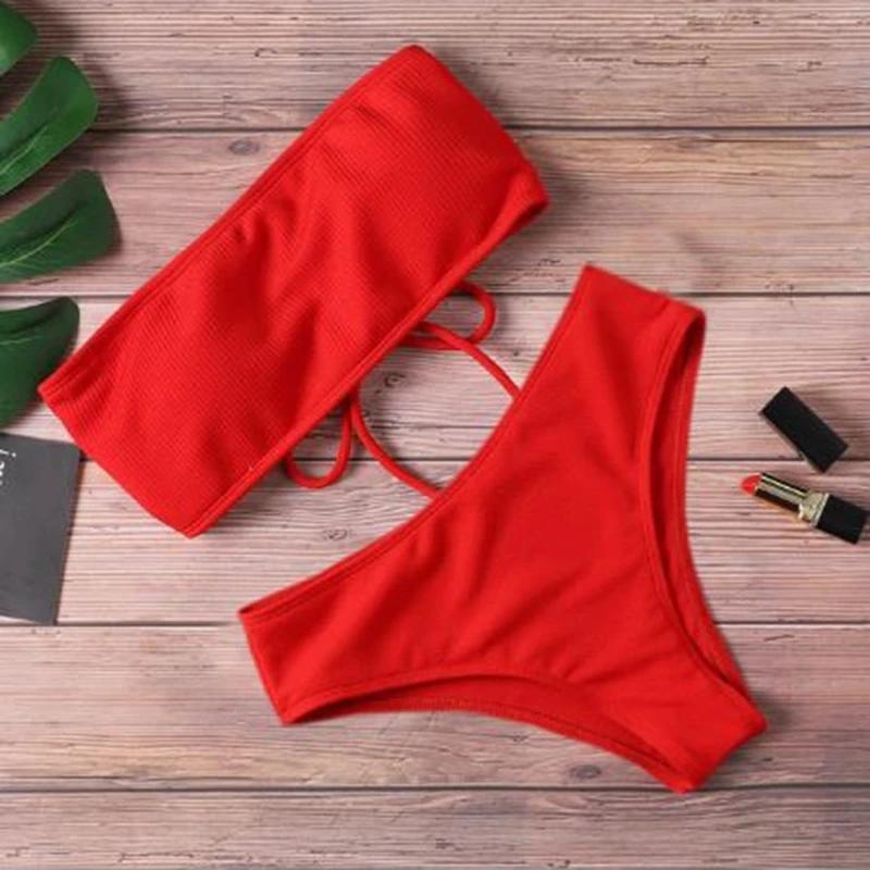 2024 nouveau Bikini taille haute sans bretelles Sexy Bikini femmes maillots de bain femmes mode mail