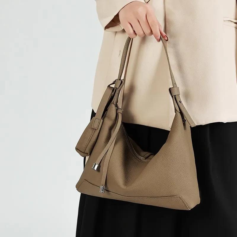 Sac à bandoulière rétro en cuir de vache véritable pour femme, sacs à main de luxe de créateur en cu
