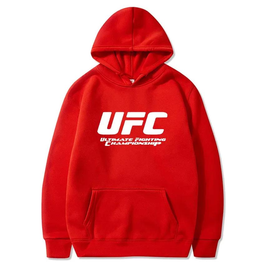 Nouveau Sweat à Capuche Homme UFC 2026 – Imprimé Polaire Décontracté Sport Automne Hiver