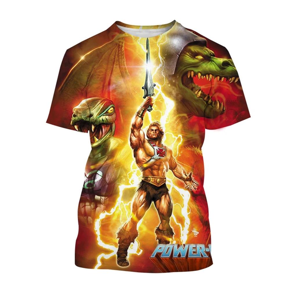 SlessCartoon Anime He-Man Ticks Master T-Shirt pour enfants, haut à manches courtes unisexe, impress