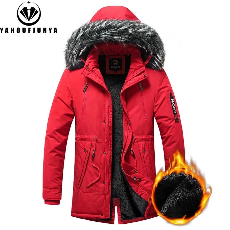 Nouveau hiver hommes coupe-vent polaire chaud détachable à capuche Parka veste hommes solide fermetu