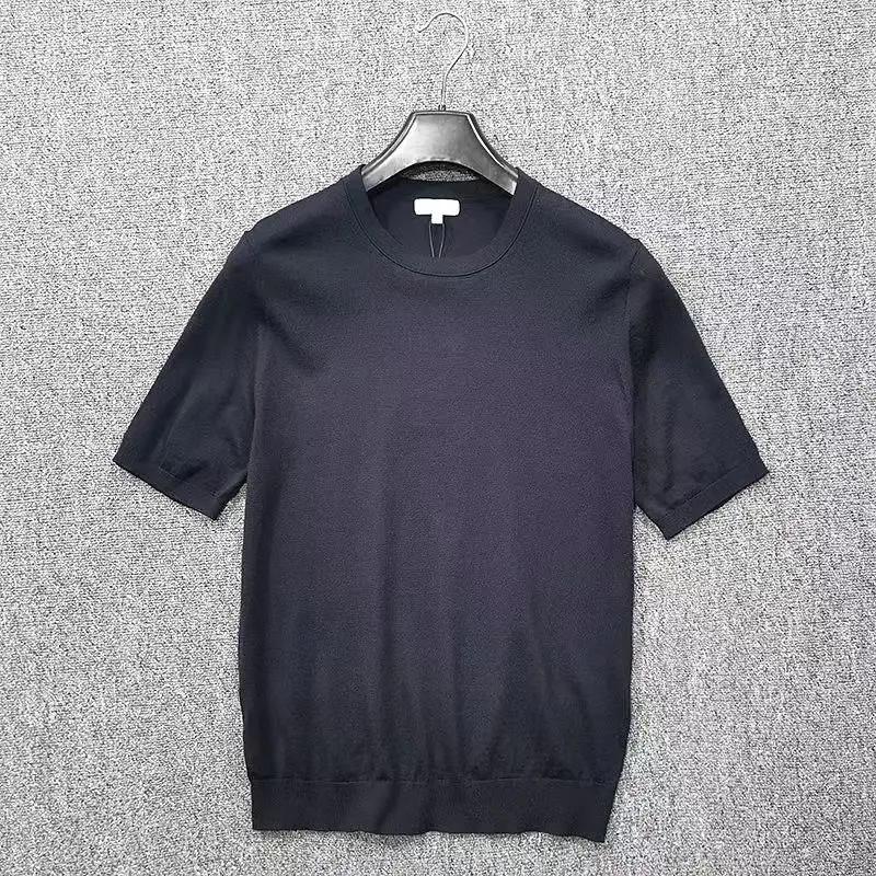 T-shirt à manches courtes et col rond pour hommes, 100% laine mérinos, haut ultra fin, t-shirts en t