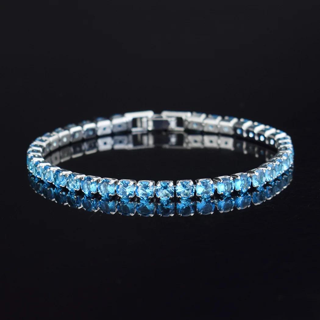 Bracelet de Tennis en Zircon Micro-incrusté de 4mm pour femmes, nouveaux hommes, accessoires de bijo