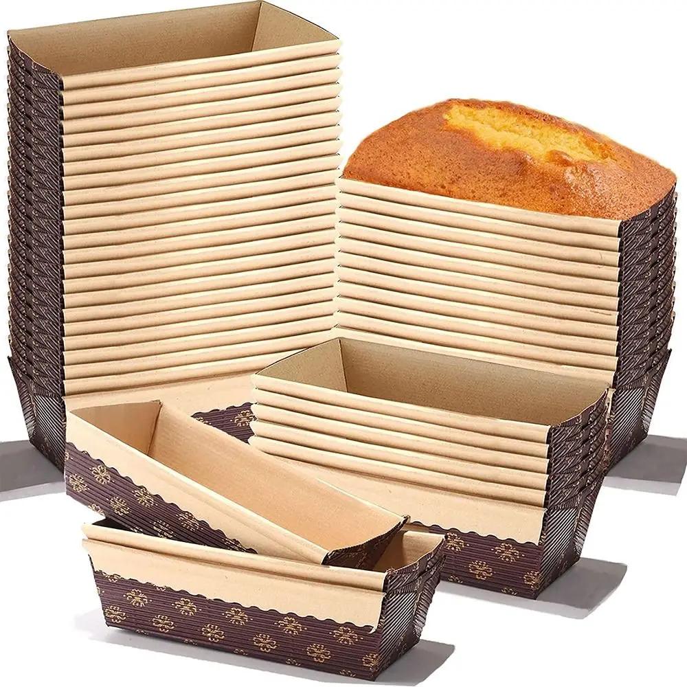 Moule à Pain Rectangulaire en Papier Brun, Boîte à Toast, Outil de Cuisson pour Accessoires de ixde 