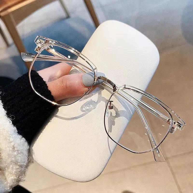 Lunettes carrées unisexes à la mode pour hommes et femmes, monture métallique, lunettes polygonales,