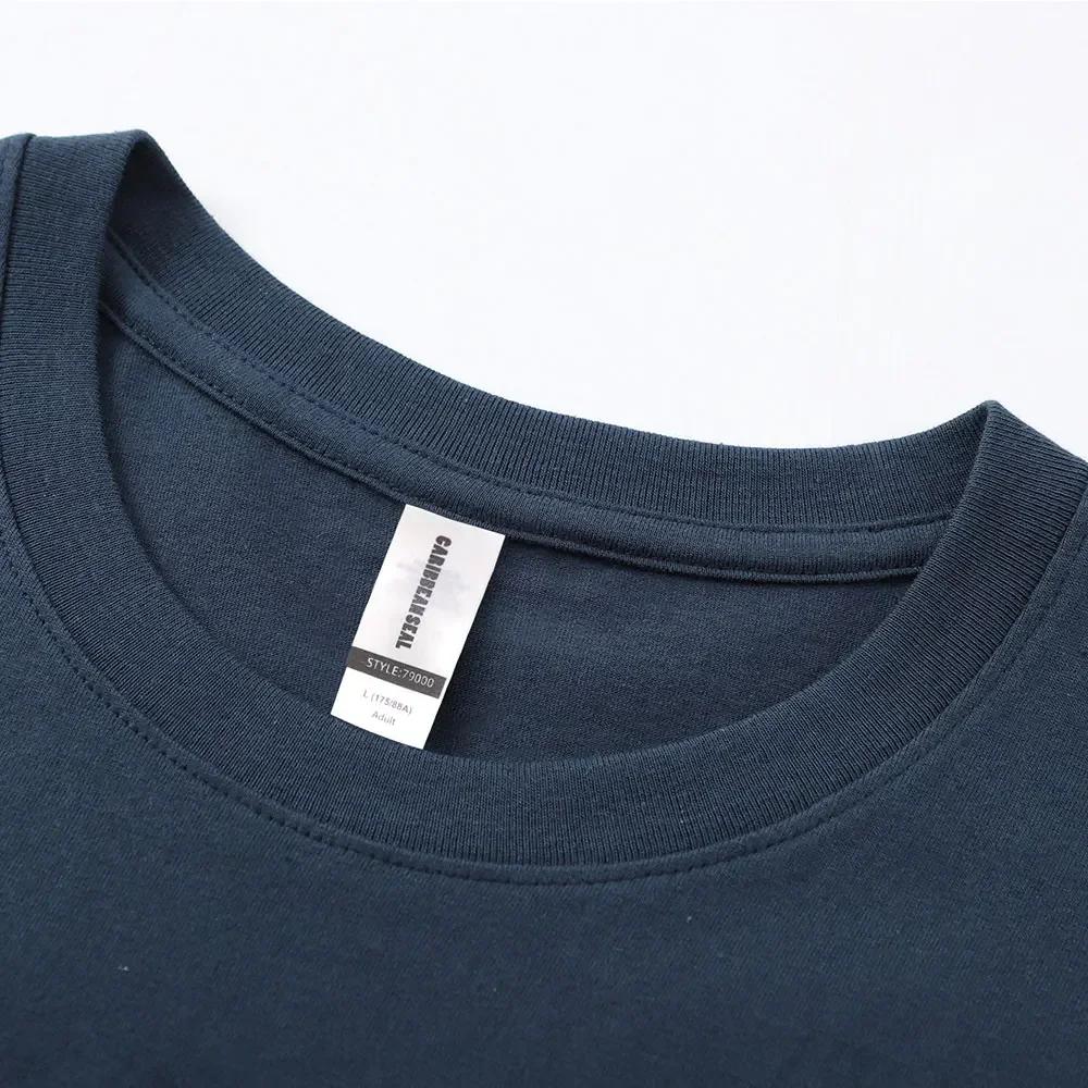 T-shirt décontracté à manches courtes pour hommes, 100% coton doux, avec motif de document solide