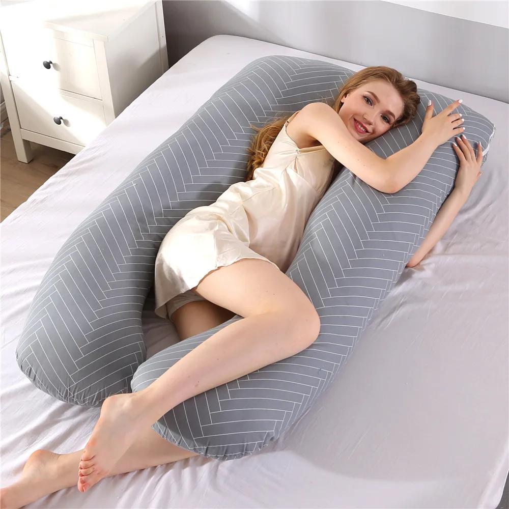 Oreiller de grossesse 130x70cm, oreiller de taille pour femmes enceintes, oreiller d'allaitement, co