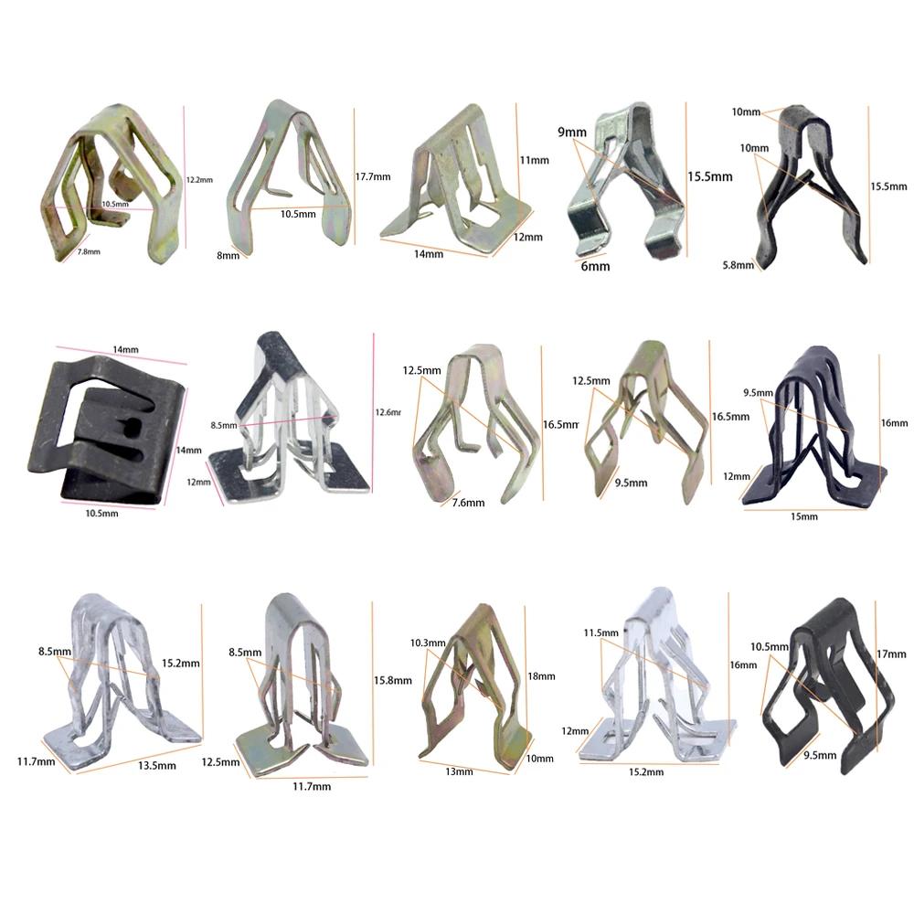15 types de modèles de Clips métalliques, adaptés aux radios de carrosserie de voiture, tableau de b