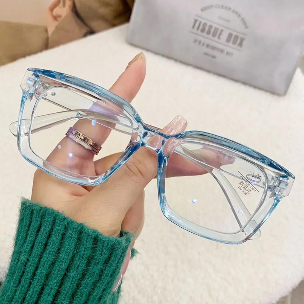 Lunettes carrées respirantes anti-lumière bleue, lunettes de myopie à grande monture, lunettes à lum