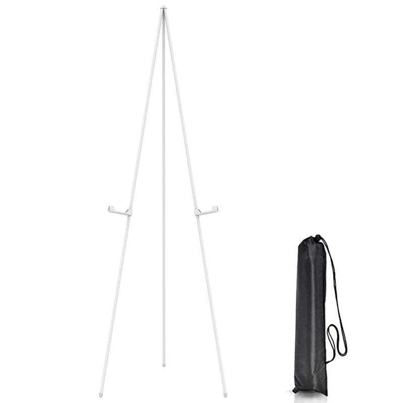 Latif el Stand-Affiche portable pliable en métal blanc pour affichage, panneau de mariage, porte-aff