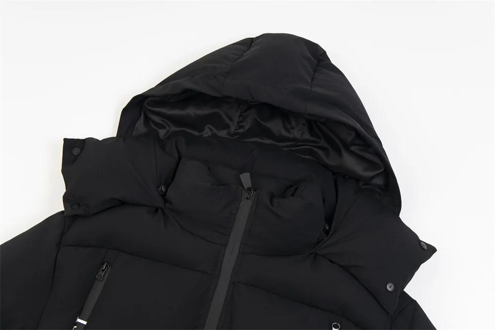 Veste longue rembourrée à capuche pour hommes et femmes, Streetwear, poches de couleur unie, fermetu