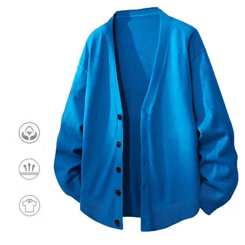 Jeu d'animaux hommes col en V Cardigan chandails bouton décontracté hommes chemisier froid tricots e