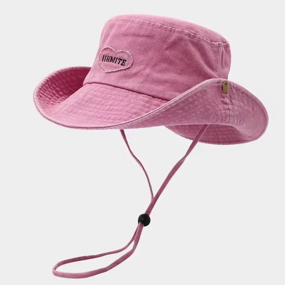 Chapeaux de Cowboy délavés rétro japonais pour femmes, Protection solaire de Camping en plein air, c