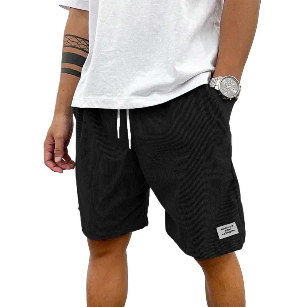 Pantalon de survêtement léger en velours côtelé pour homme, short de plage décontracté pour homme, s
