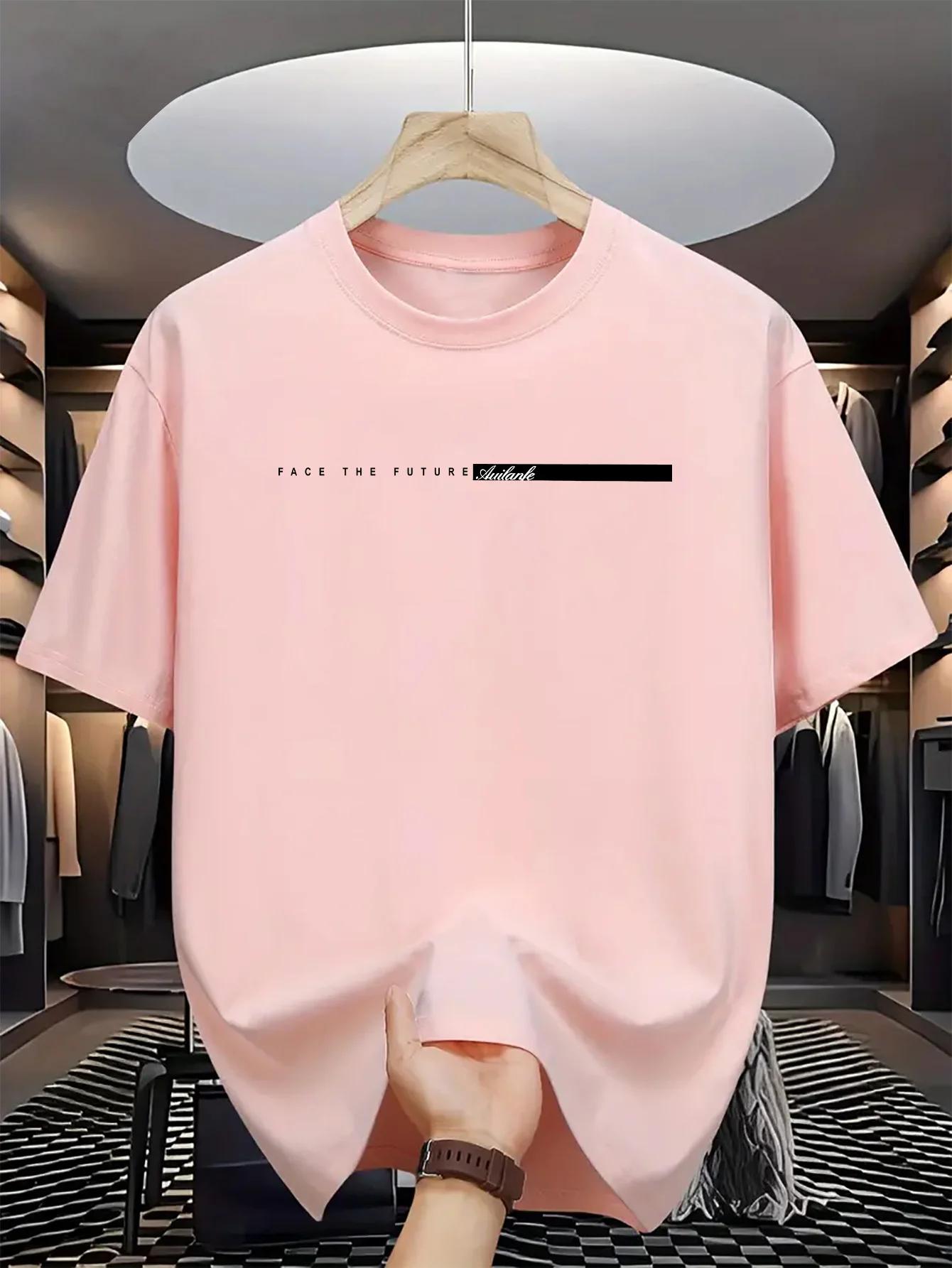 T-shirt à Manches Courtes et Col Rond pour Homme, Haut Décontracté, Coupe Ample, Grande Lettre Impri