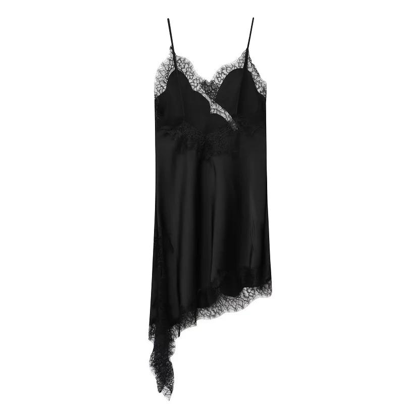 MUJER 2025 dentelle robe femme noir dos nu robes courtes pour les femmes asymétrique fête femmes rob