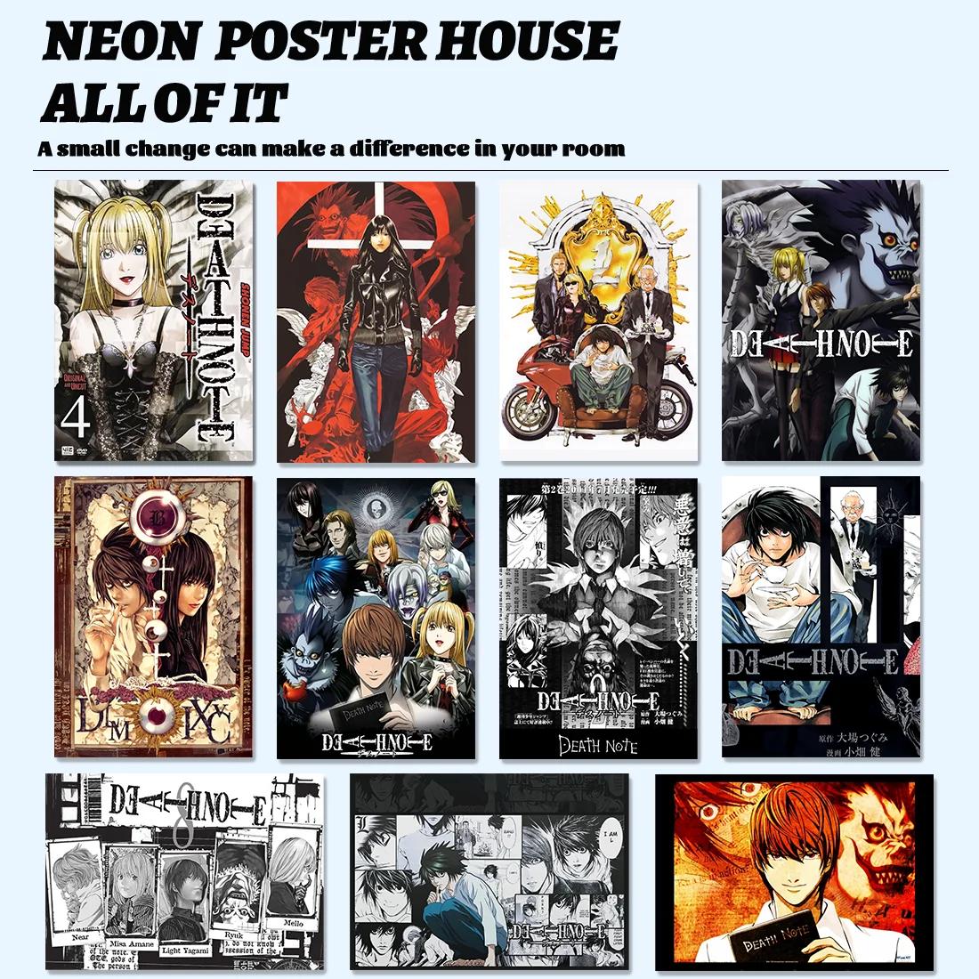 Bande dessinée japonaise Note de mort sans cadre toile peinture affiche lumière Yagami bande dessiné