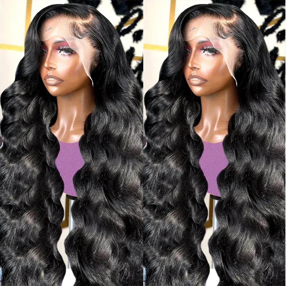 Perruque Lace Front Wig Body Wave Brésilienne Naturelle, Cheveux Sans Colle, HD, 13x4, 13x6, 28 30 3