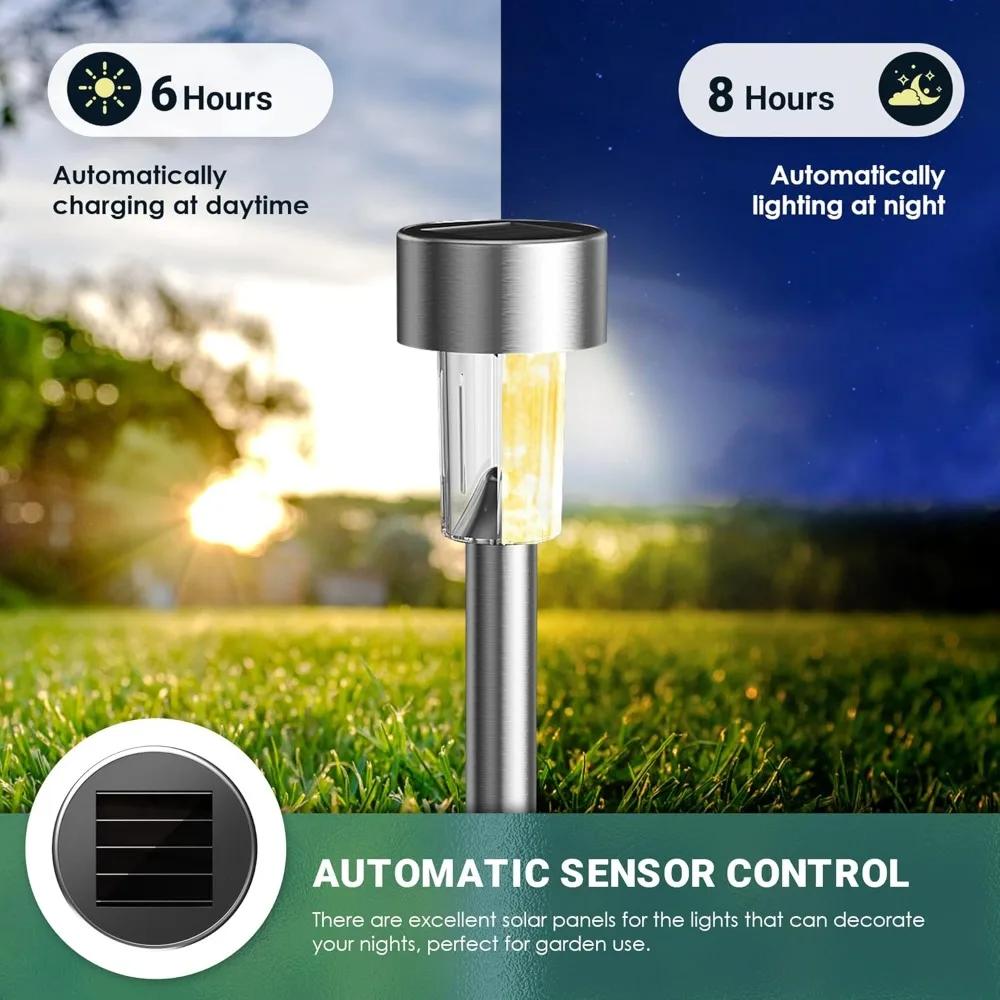 10 pièces lumières solaires lampe de jardin extérieure à énergie solaire étanche paysage chemin lumi