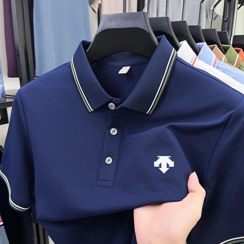 Polo d'été pour homme, couleur unie, respirant, de luxe, décontracté, col classique, t-shirt à manch