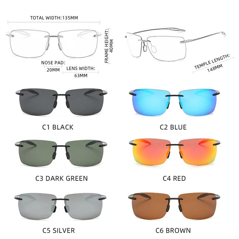 Lunettes de soleil ultralégères TR90 pour hommes et femmes, sans cadre, pour conducteur, conduite, m