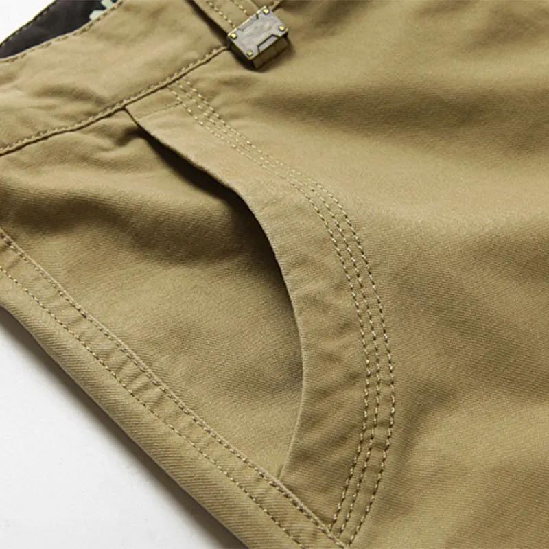 Pantalon Cargo kaki hommes coton Militar Safari vert multi-poches Baggy Denim hommes pantalons décon