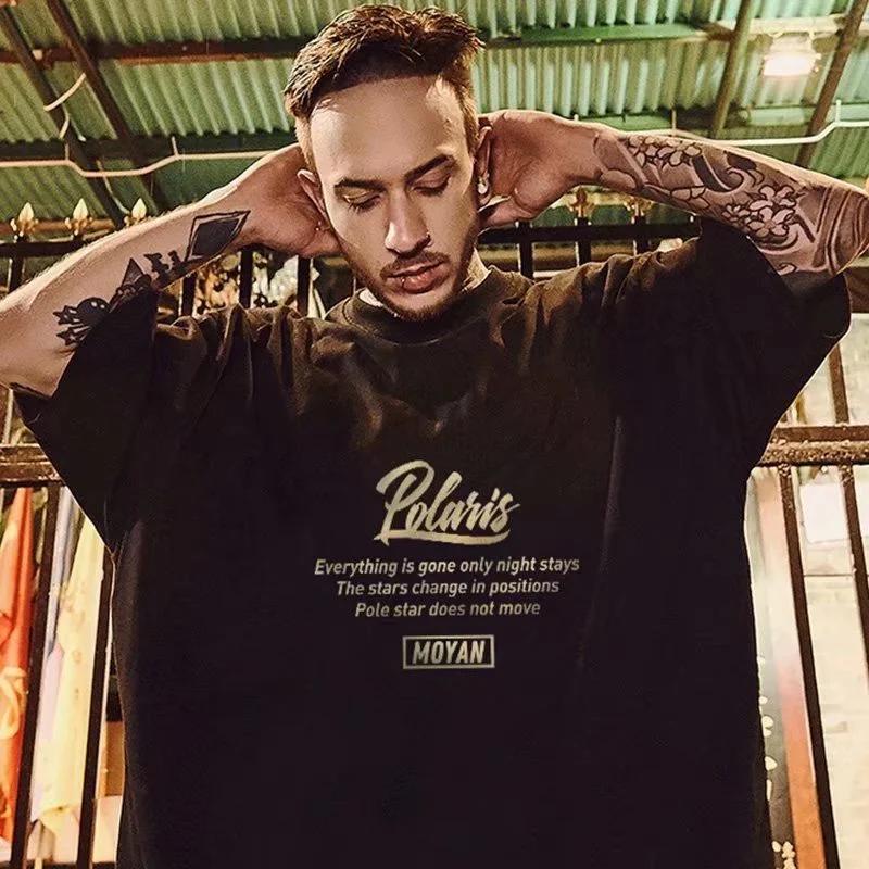 8XL coupe ample à la mode à la mode nouveau T-shirt imprimé étoile à huit branches avec décontracté 